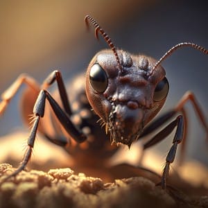 Up close image of ants