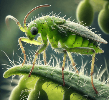 Up close image of pea aphid