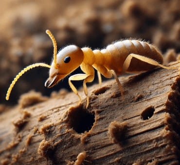 Conehead termite on wood