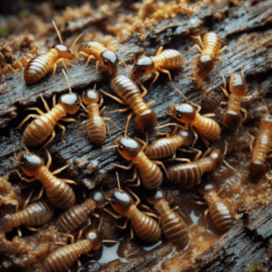 Dampwood termites on their habitat