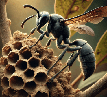 Black mud dauber hornet